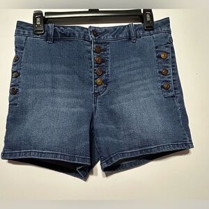 Catherine Malandrino Blue Jean Shorts High-Waisted Relaxed Fit
